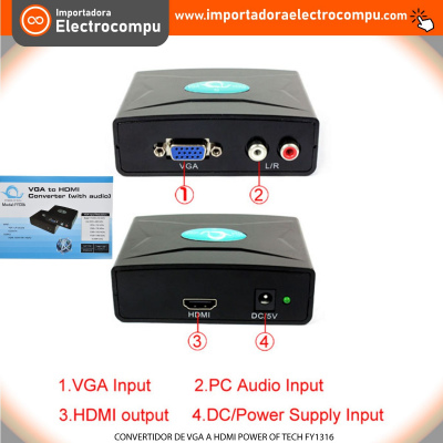 CONVERTIDOR DE VGA A HDMI POWER OF TECH FY1316