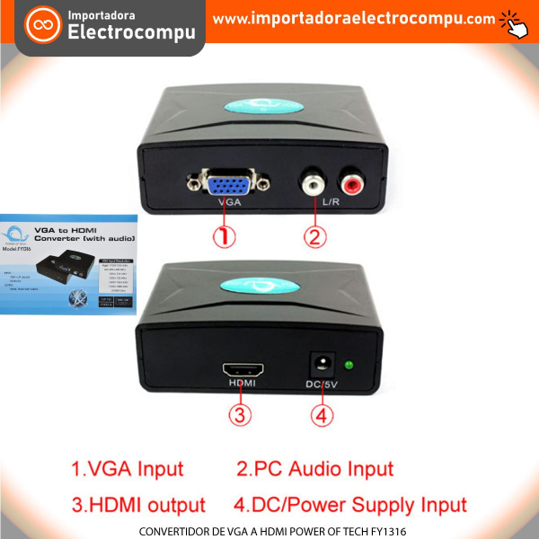 CONVERTIDOR DE VGA A HDMI POWER OF TECH FY1316