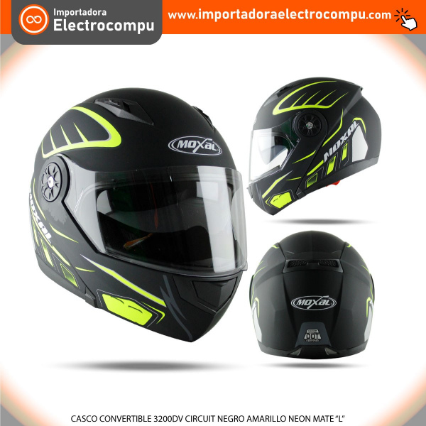 CASCO CONVERTIBLE 3200DV CIRCUIT NEGRO AMARILLO NEON MATE “L”