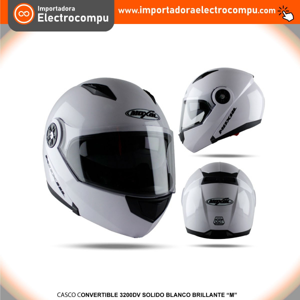 CASCO CONVERTIBLE 3200DV SOLIDO BLANCO BRILLANTE “M”