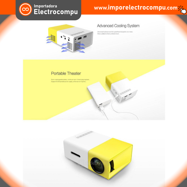 Mini Proyector Portable -LED PROJECTOR KAM YG-300 - (600 Lumens Video 1080P)