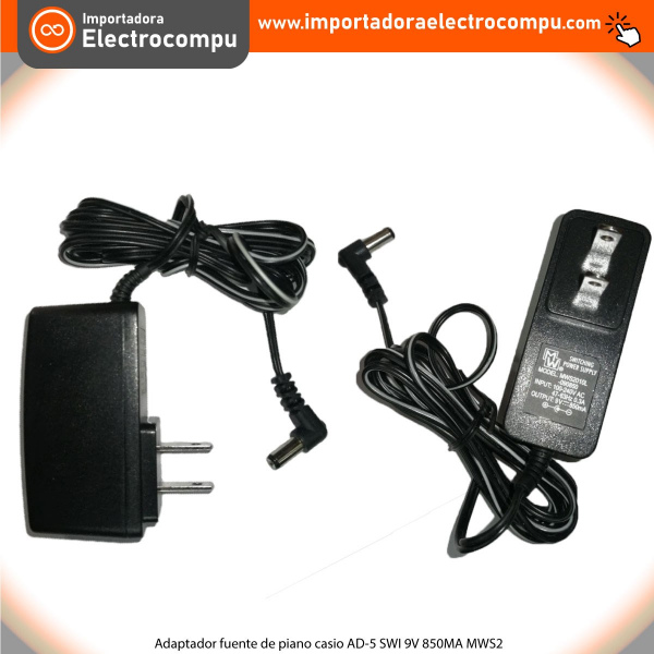 Adaptador fuente de piano casio A 5 SWI 9V 850MA MWS2