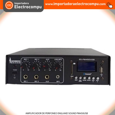 AMPLIFICADOR DE PERIFONEO ENGLAND SOUND PM450USB